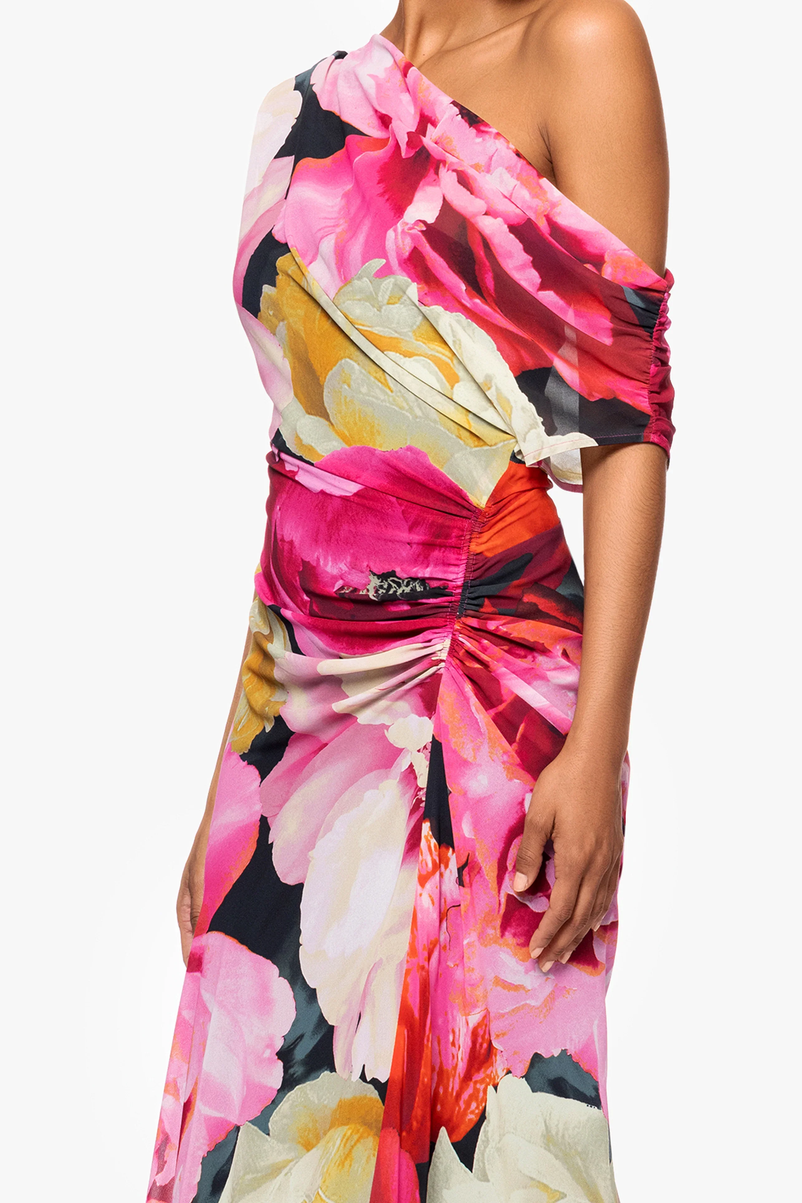 Betsy and Adam "Dawn" Floral Print Chiffon Drop Shoulder Dress A27011 - Image 2