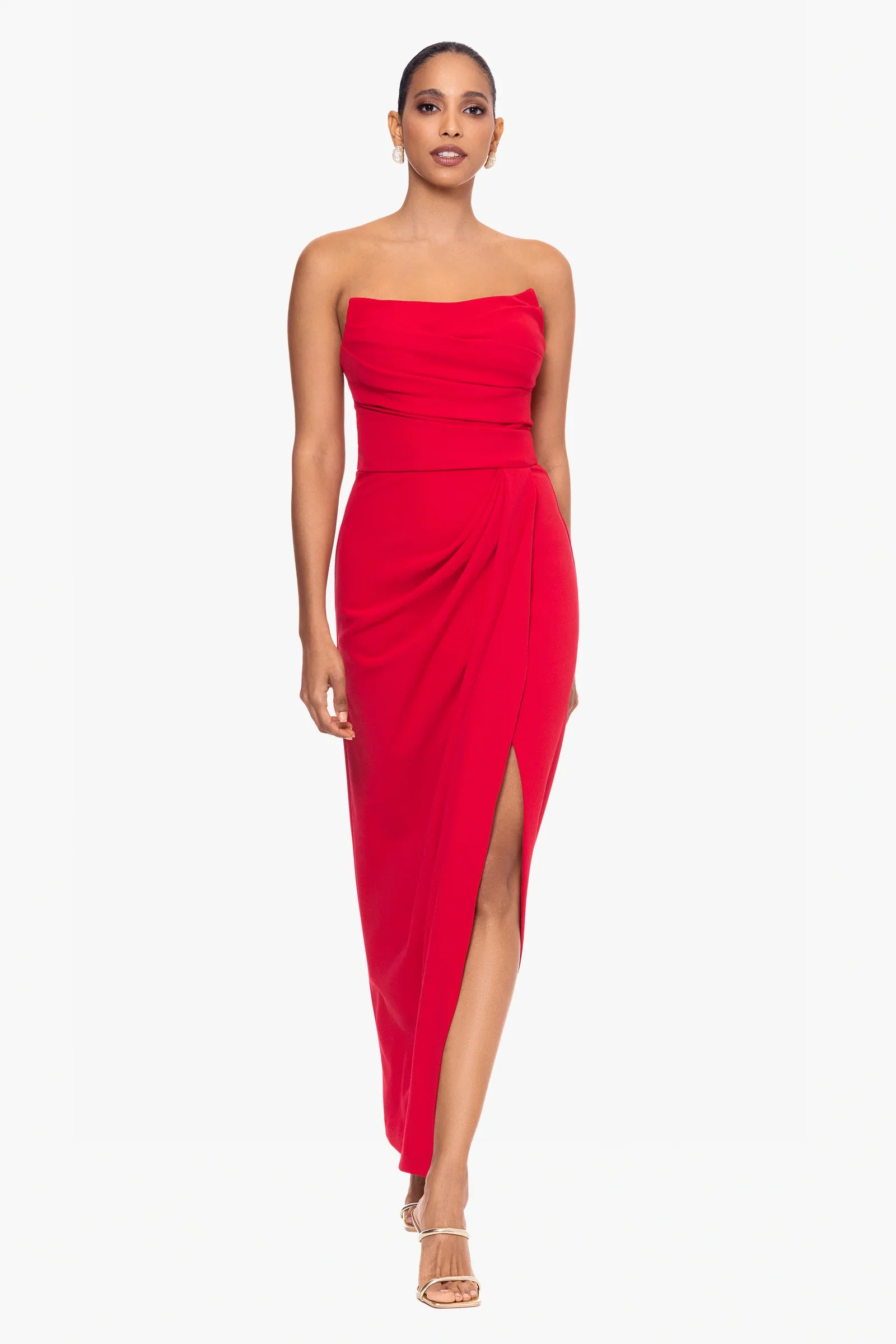 Betsy and Adam "Flora" Long Strapless Corset Dress A26841 - Image 4