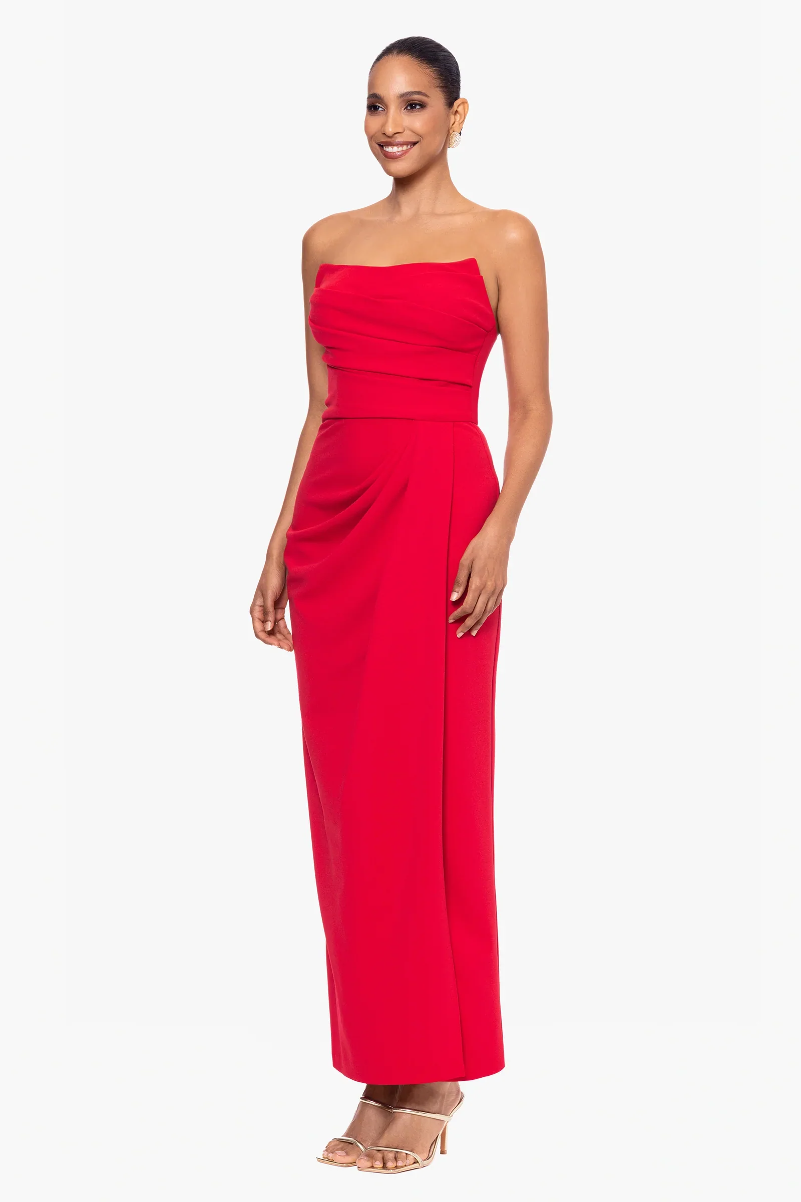 Betsy and Adam "Flora" Long Strapless Corset Dress A26841 - Image 5