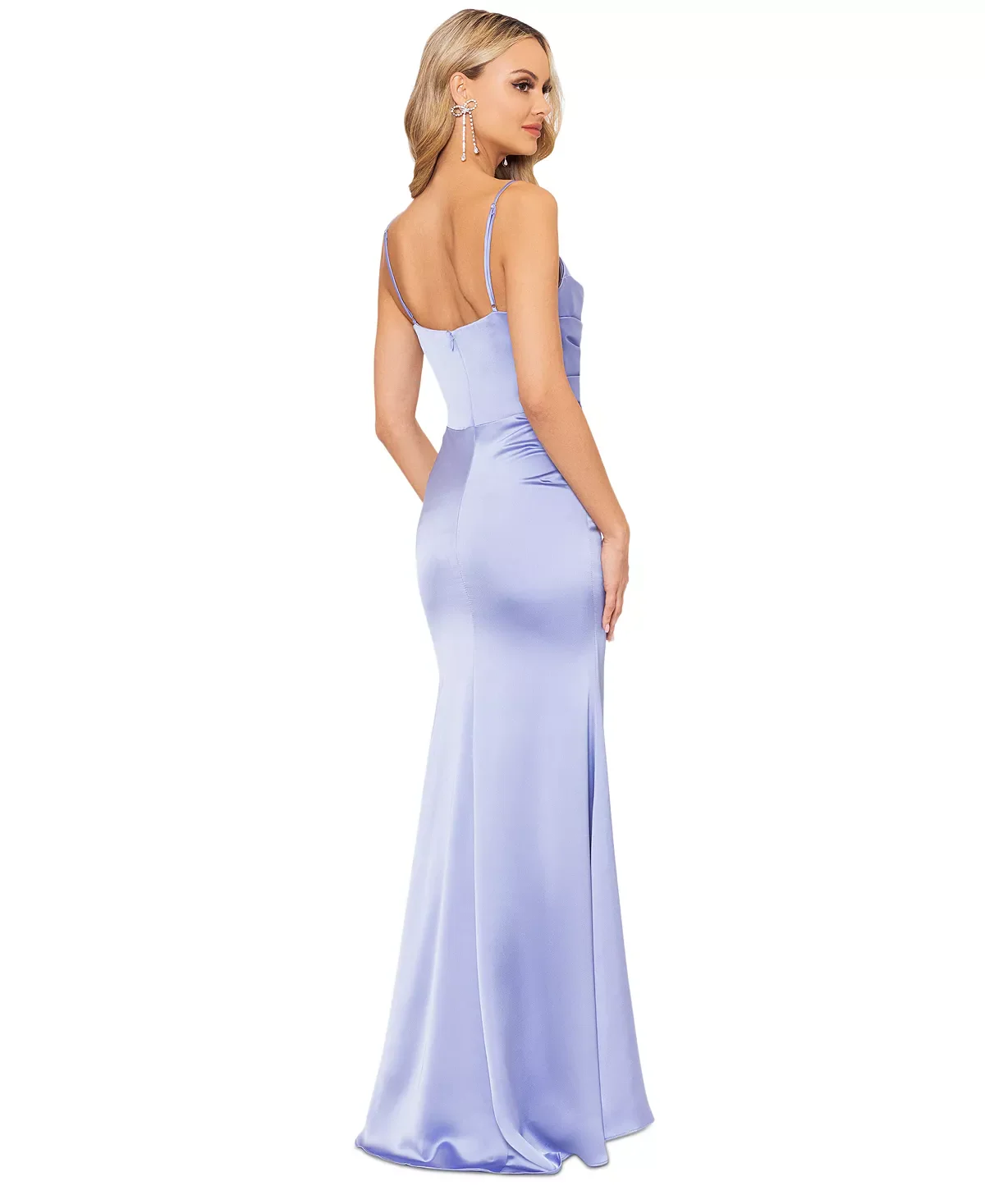 Betsy and Adam Satin Sweetheart Dress A26389 - Image 2