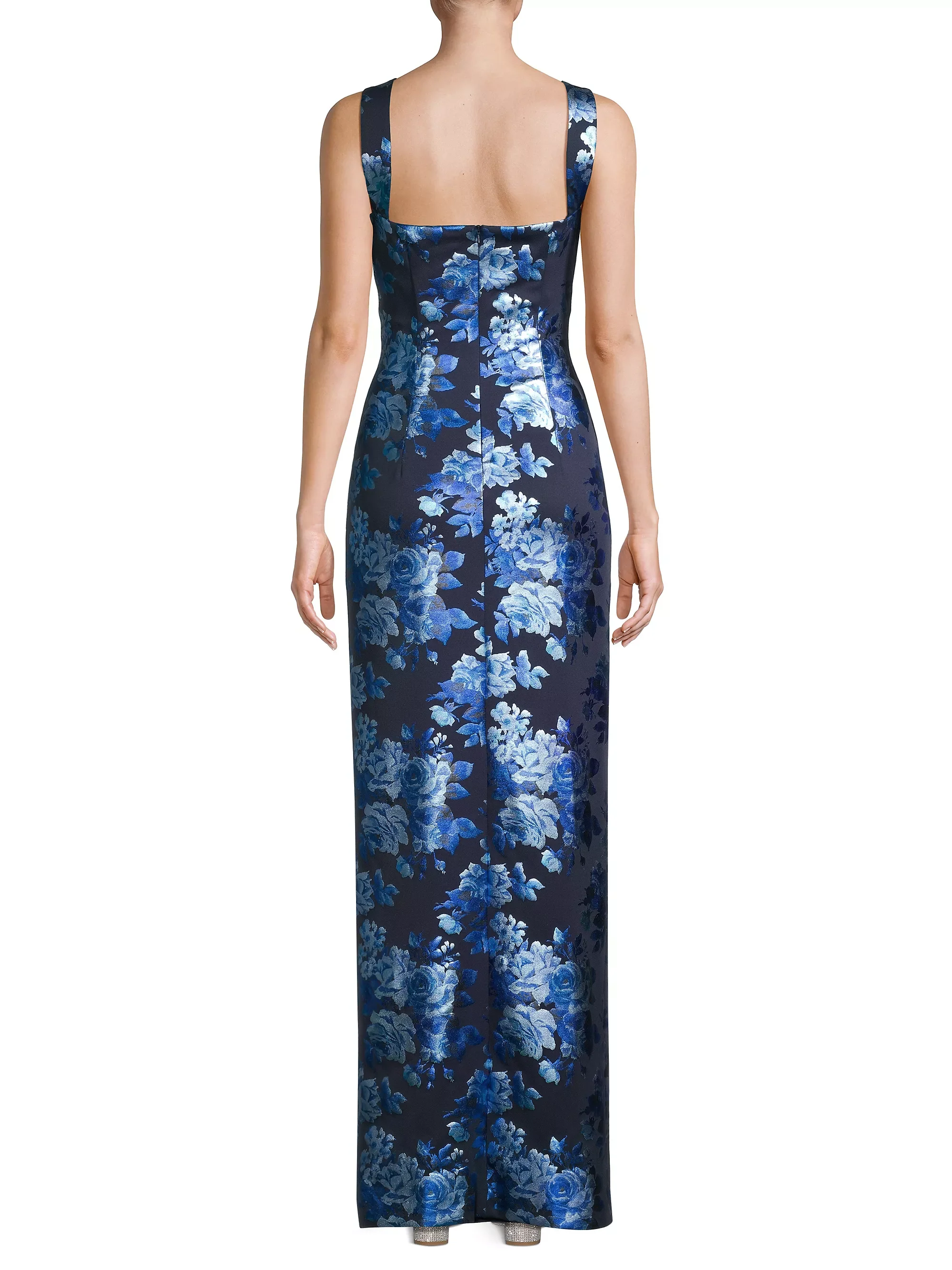 Black Halo "Charlene" Metallic Floral Evening Gown 1795108 - Image 4