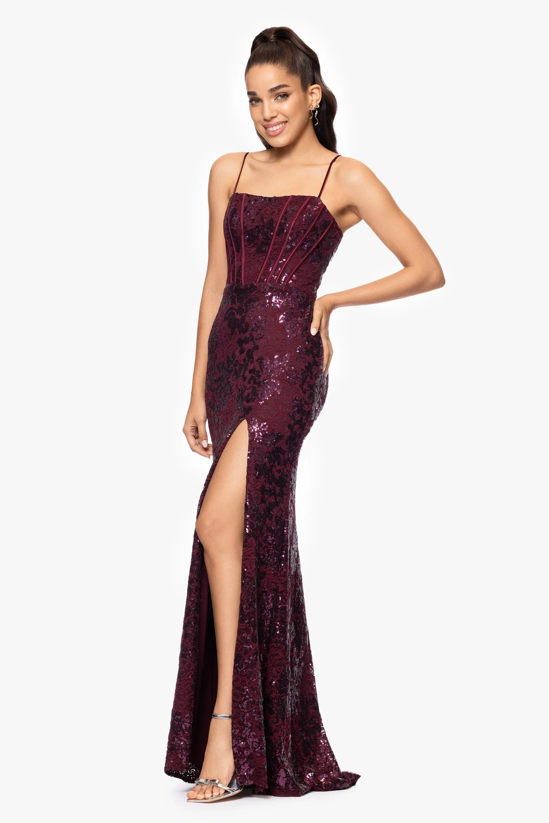 Blondie Nites "Annie" Sequin Lace Dress 5247BN - Image 4