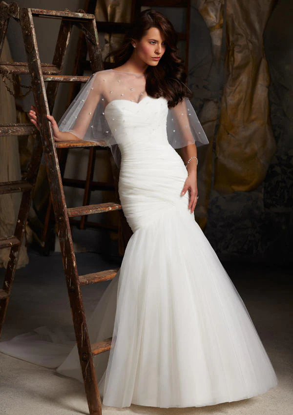 Blu Bridal by Morilee Tulle Mermaid Bridal Gown 5108 - Image 3