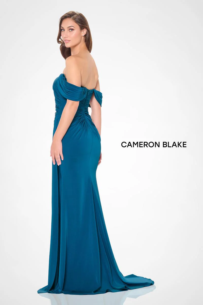Cameron Blake Draped Sleek Crepe Dress CB3241 - Image 4