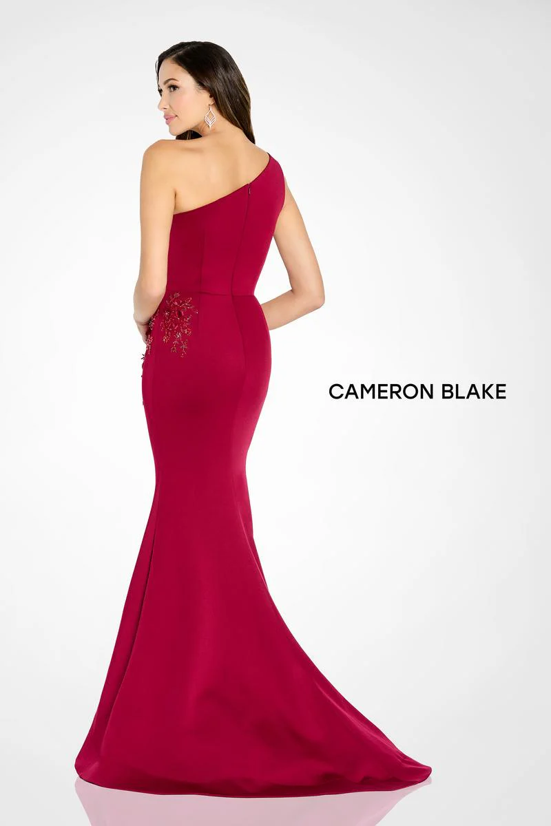 Cameron Blake One Shoulder Embroidered Dress CB142 - Image 3