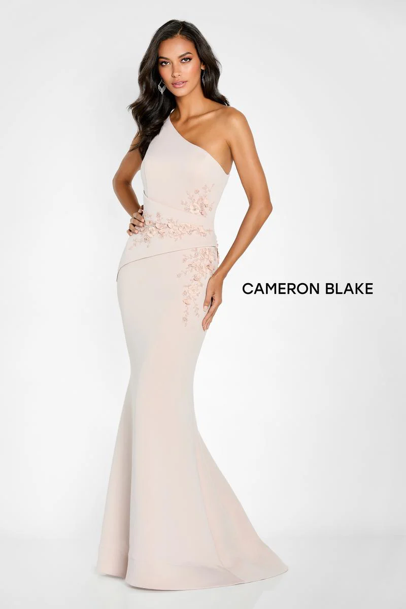 Cameron Blake One Shoulder Embroidered Dress CB142 - Image 4