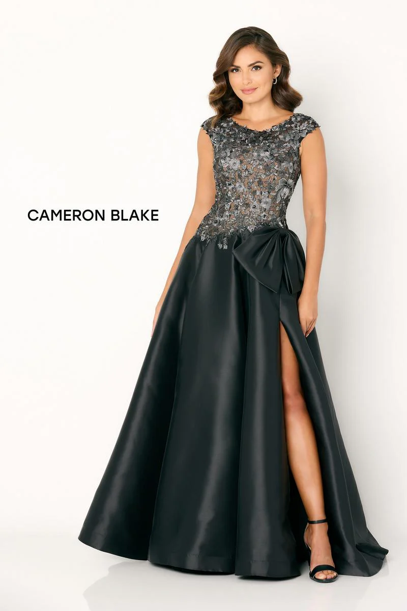 Cameron Blake Cap Sleeve Lace Evening Dress CB778