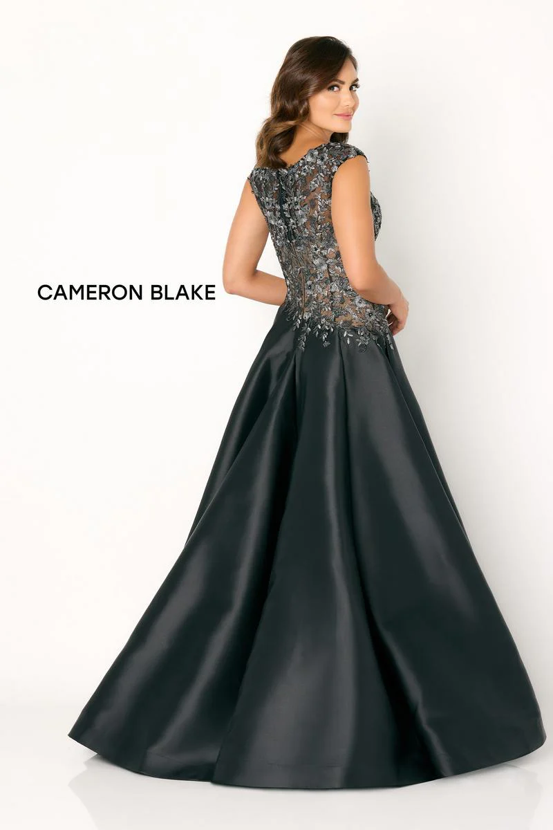 Cameron Blake Cap Sleeve Lace Evening Dress CB778 - Image 2