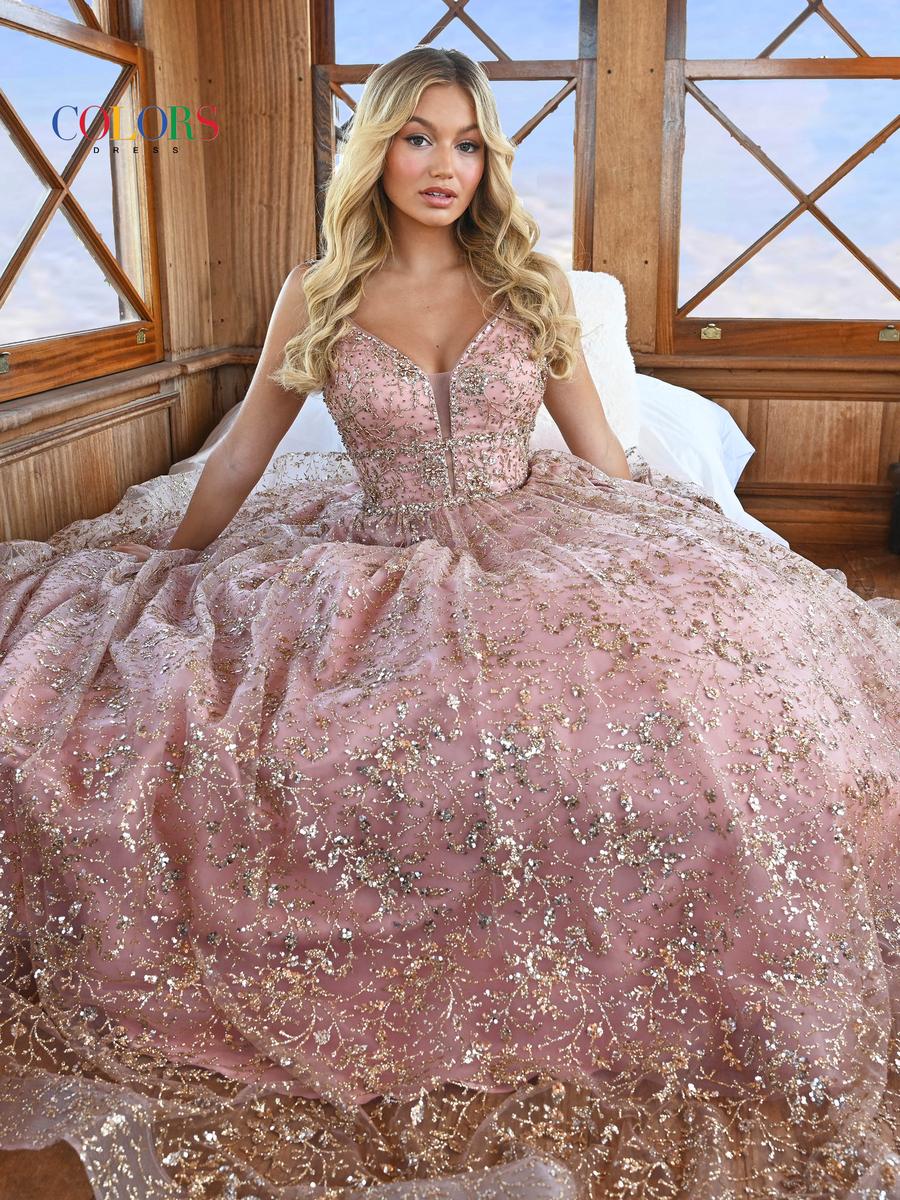 Colors Prom Long Glitter Ball Gown Dress 2288 - Image 15