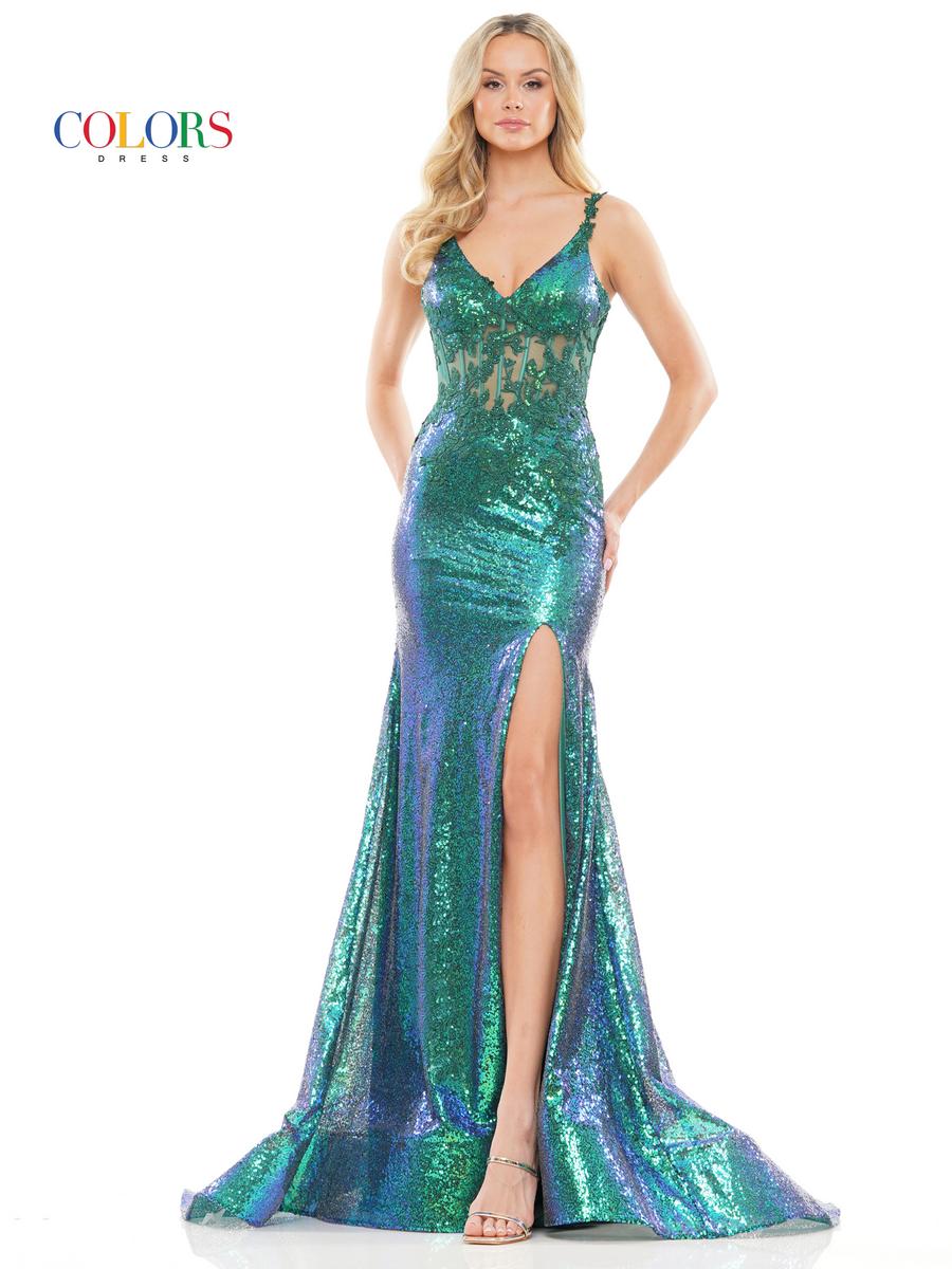 Colors Dress Lace Up Sequin Dress 2848 - Image 10