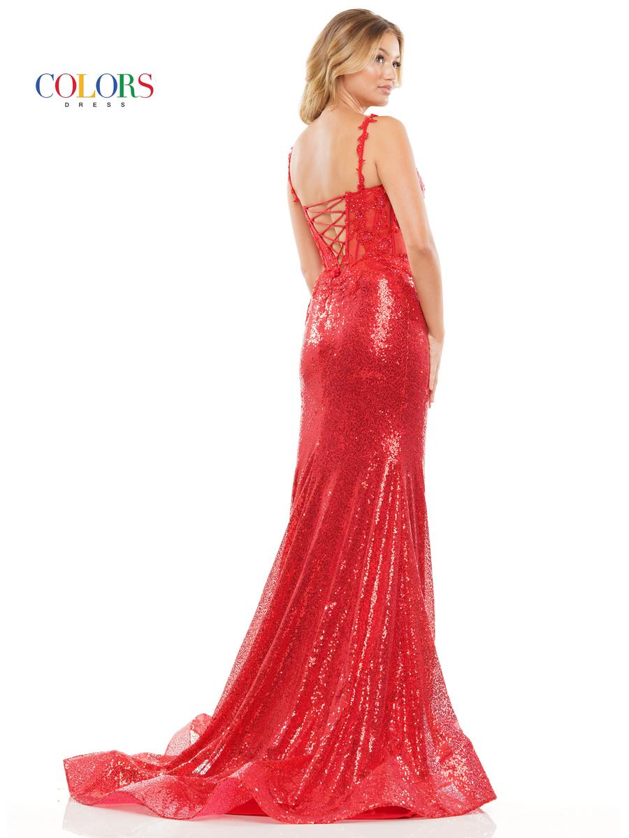 Colors Dress Lace Up Sequin Dress 2848 - Image 4