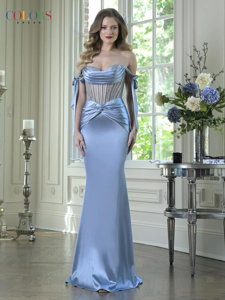 Colors Dress Off-the-Shoulder Hot Fix Peekaboo Dress 3691 - Image 4