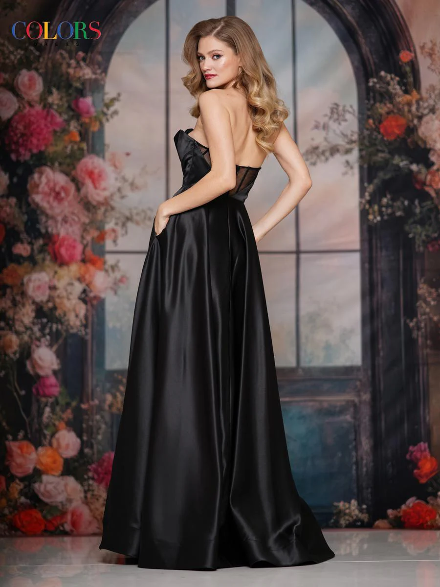 Colors Dress Sweetheart Satin A-Line Prom Dress 3738 - Image 2