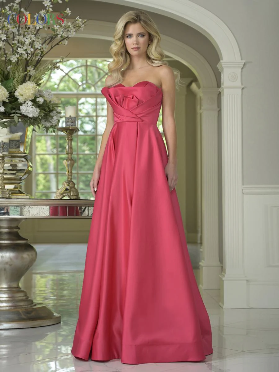 Colors Dress Sweetheart Satin A-Line Prom Dress 3738 - Image 4