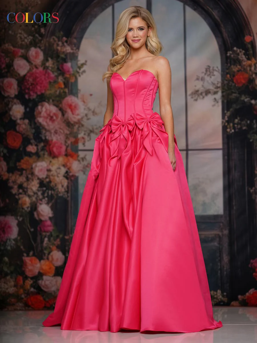 Colors Dress Strapless Bow Ballgown Prom Dress 3739