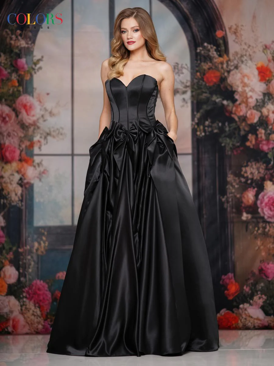 Colors Dress Strapless Bow Ballgown Prom Dress 3739 - Image 5