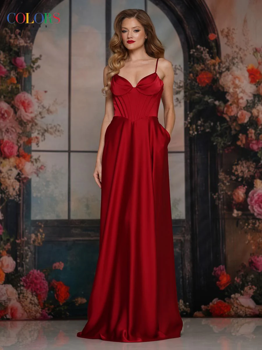 Colors Dress Strap Satin A-Line Prom Dress 3743