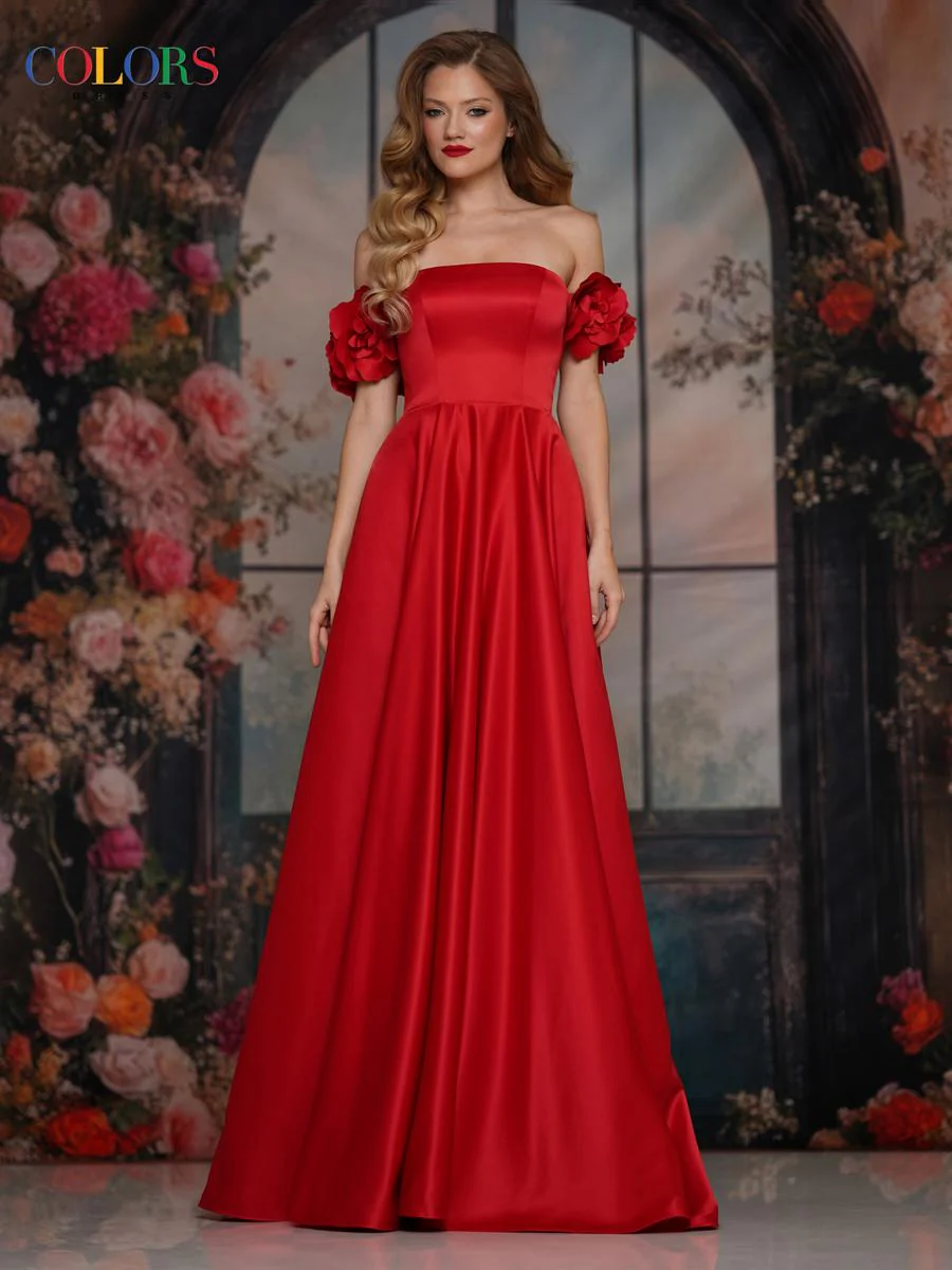 Colors Dress Floral Off The Shoulder Prom Dress 3744