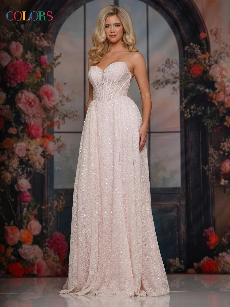 Colors Dress A-Line Corset Sequin Prom Dress 3791