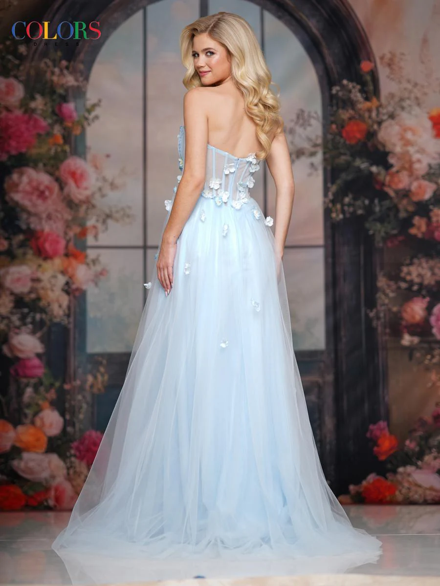 Colors Dress Strapless A-Line Tulle Prom Dress 3801 - Image 2