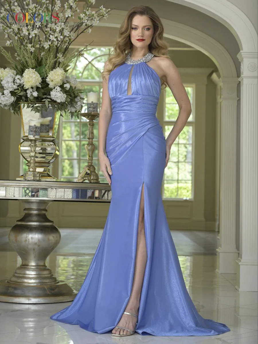 Colors Dress Embellished Halter Prom Dress 3835 - Image 4