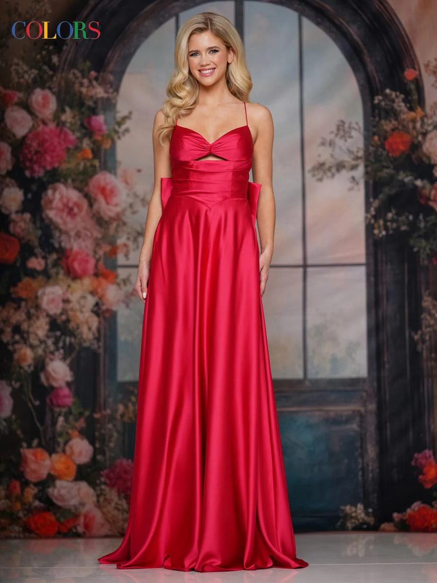 Colors Dress A Line Oversize Back Bow Prom Dress 3851