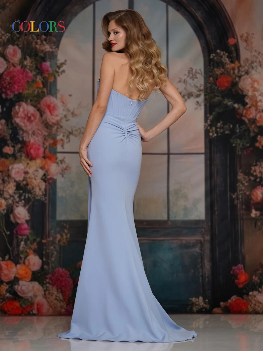 Colors Dress Double Bow Detail Fitted Prom Dress 3902 - Image 2
