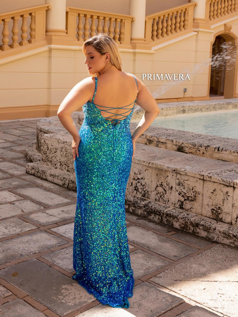 Primavera Plus Size Ombre Sequin Prom Dress 14042 - Image 4
