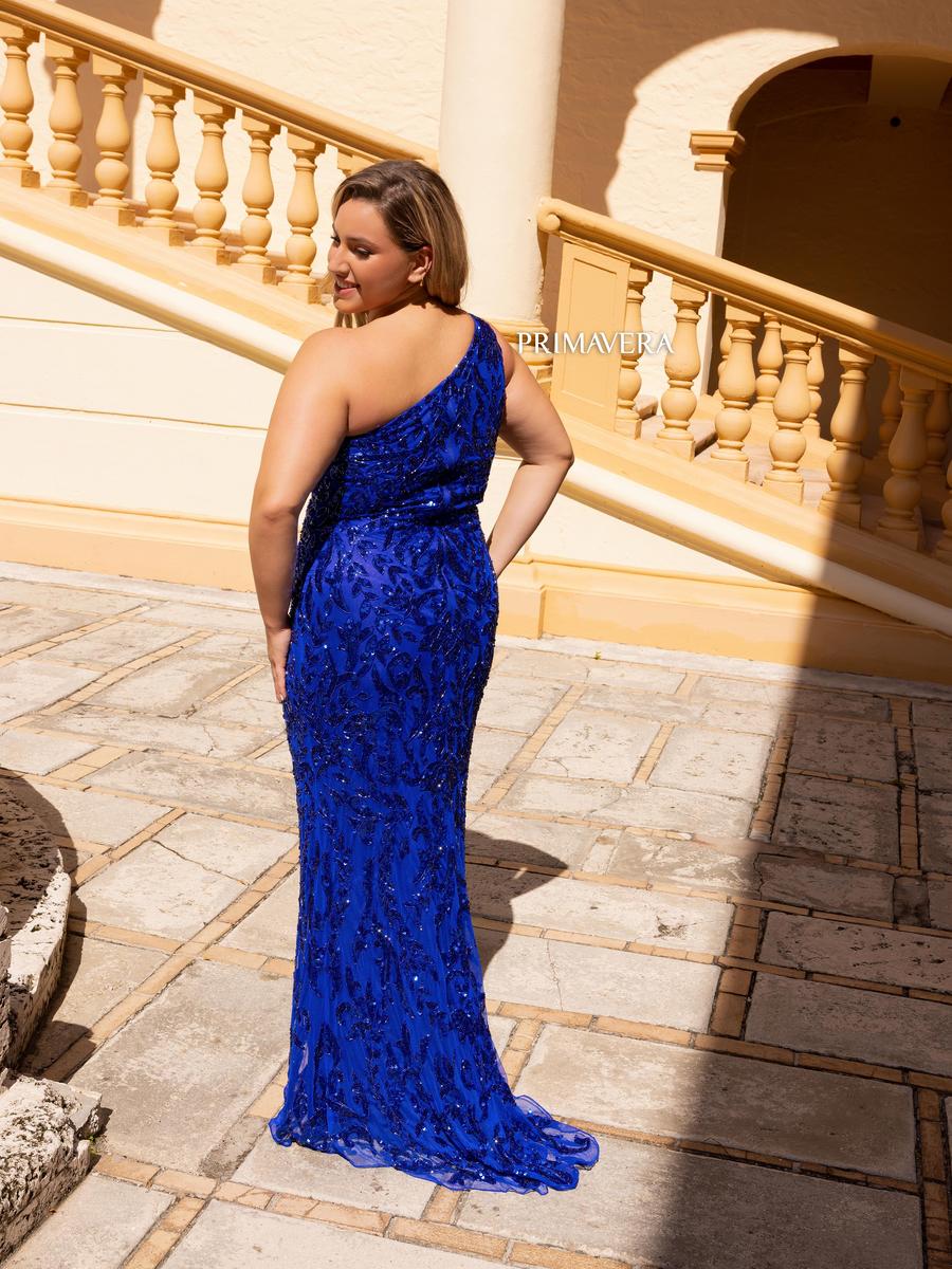 Primavera Plus Size One Shoulder Sequin Prom Dress 14049 - Image 6