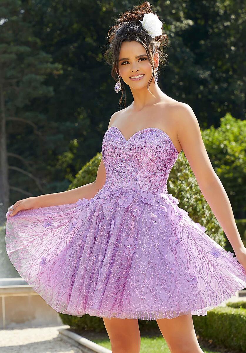 Morilee Floral Applique Damas Dress 9564 - Image 3