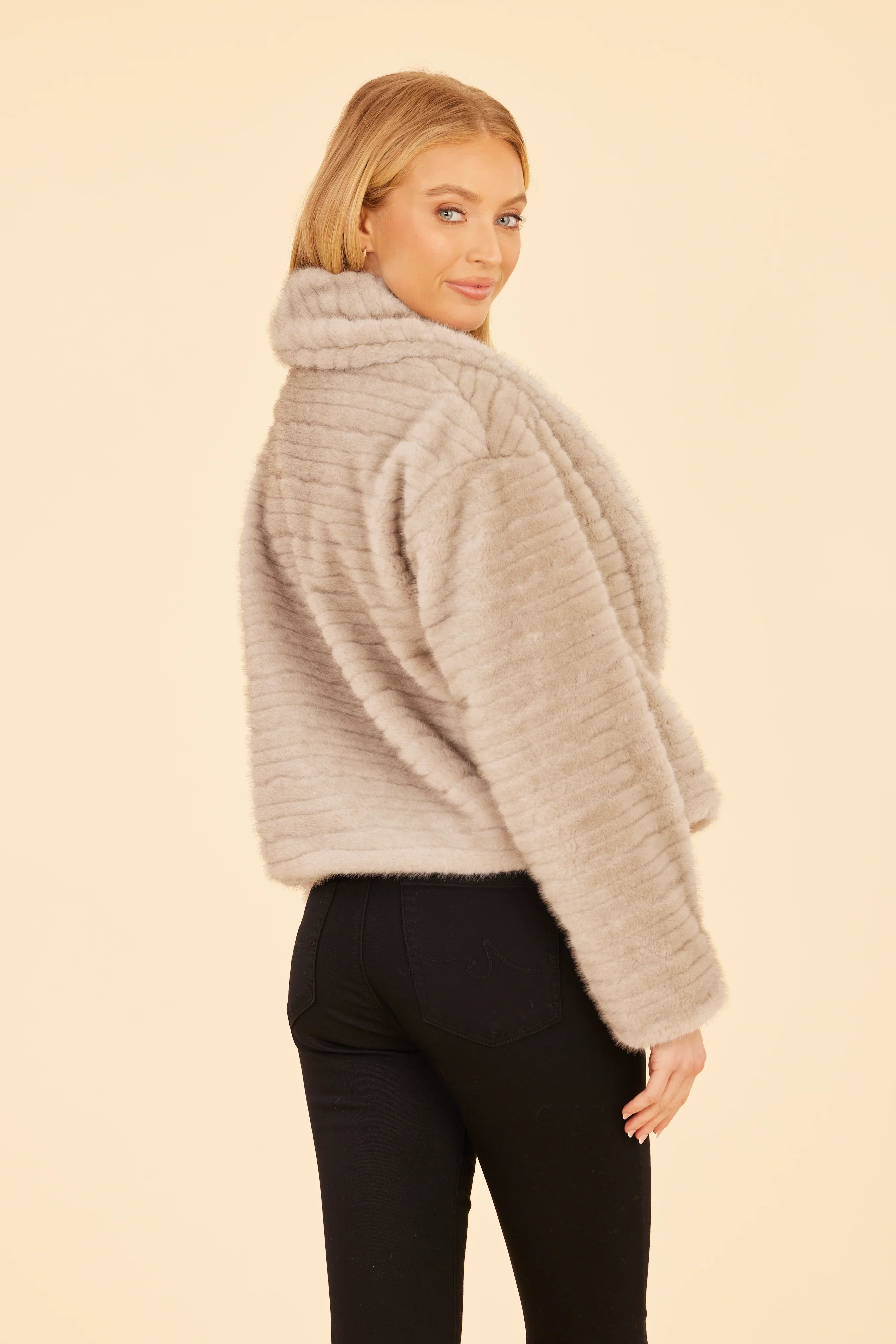 Dolce Cabo Faux Mink Grooved Jacket 75627 - Image 2