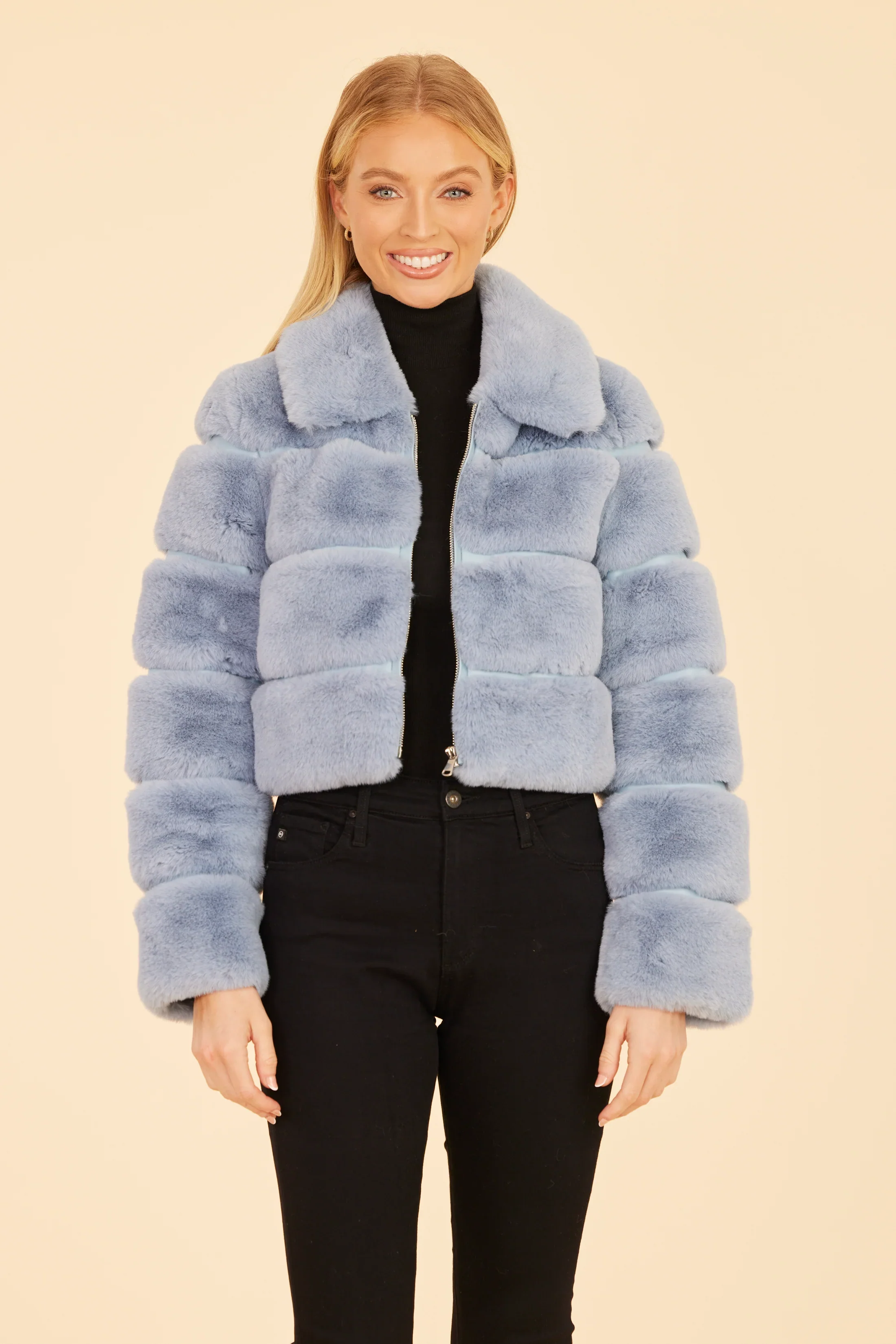 Dolce Cabo Paneled Faux Fur Cropped Jacket 75521 - Image 11