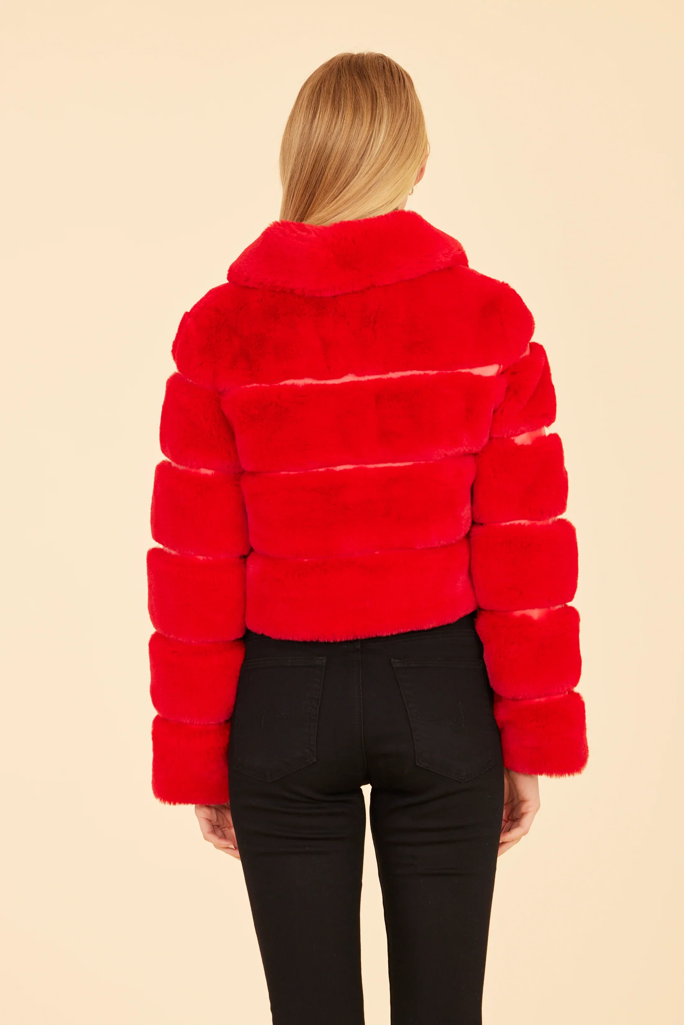 Dolce Cabo Paneled Faux Fur Cropped Jacket 75521 - Image 5