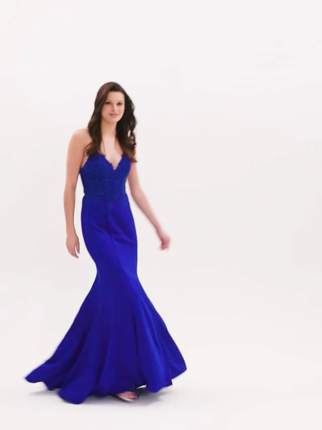 Faviana Long Stretch Satin Prom Dress S10821 - Image 2