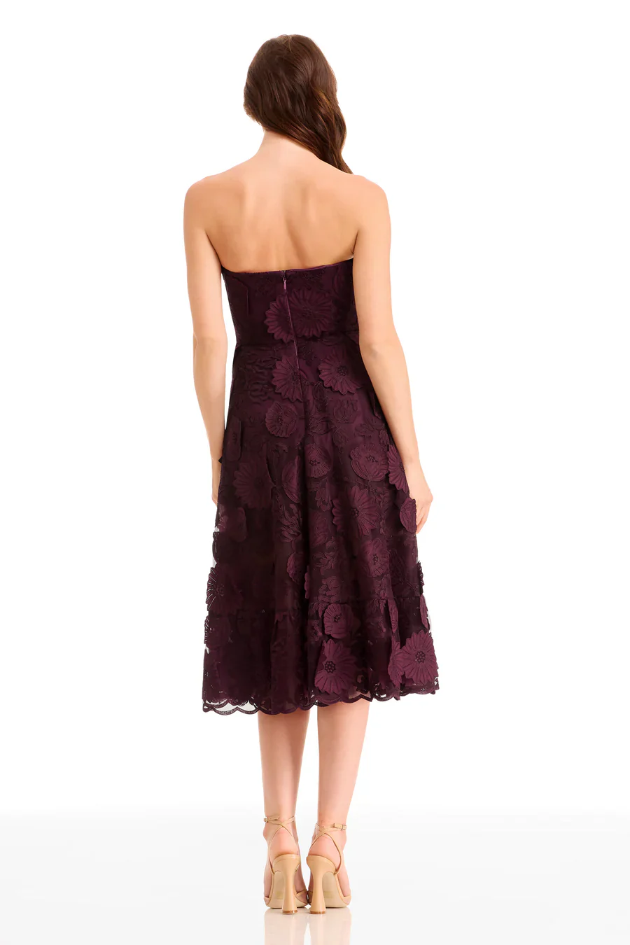 Dress the Population "Kailyn" Strapless Lace Midi Dress DDR366 - Image 5