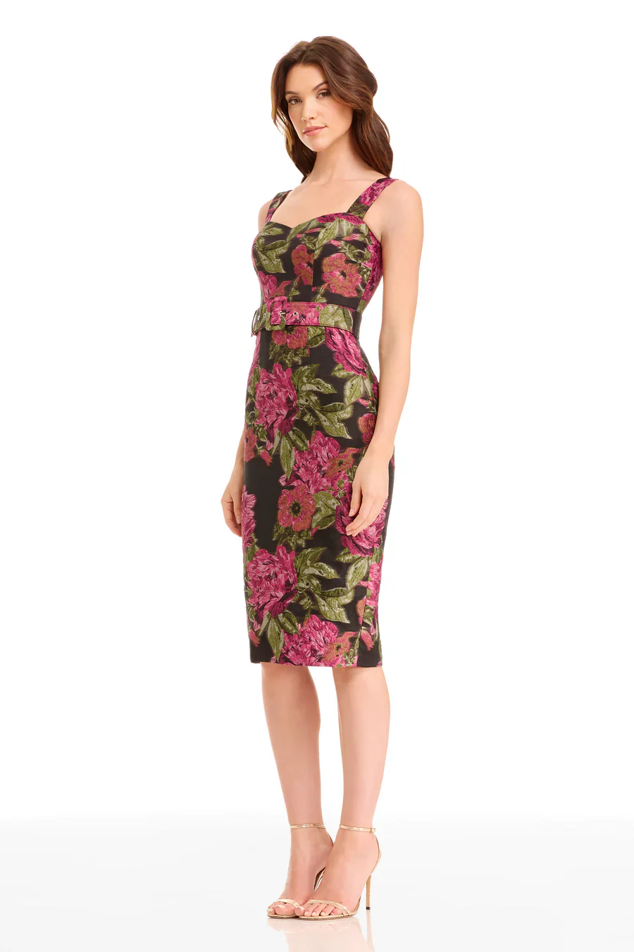 Dress the Population "Nicole" Floral Jacquard Knee Length Dress 1726 - Image 2
