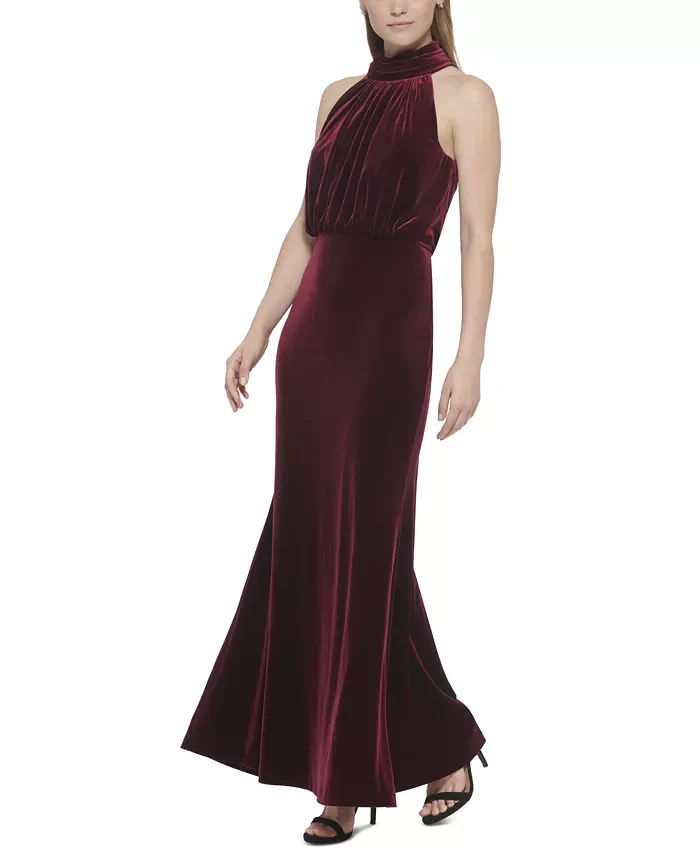 Eliza J Velvet Mock Neck Blouson Gown EJ1M9028 - Image 3