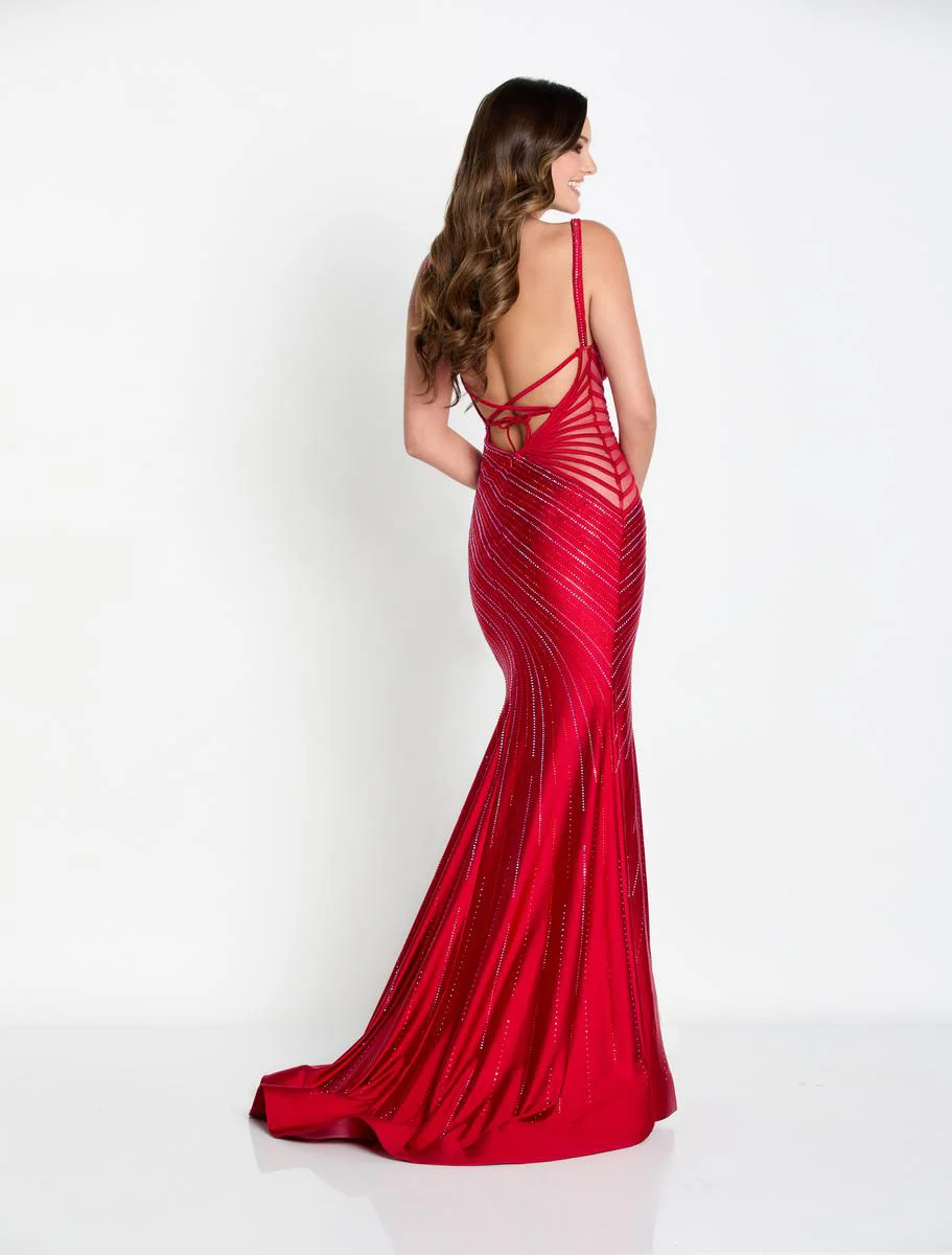 Ellie Wilde Fitted Hot Stone Prom Dress EW34003 - Image 2