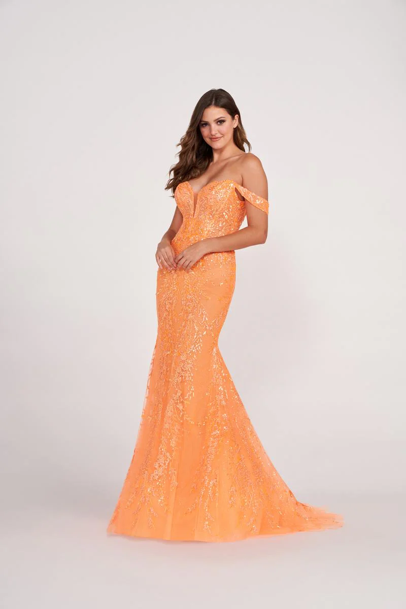 Ellie Wilde Long Off the Shoulder Prom Dress EW34007 - Image 5