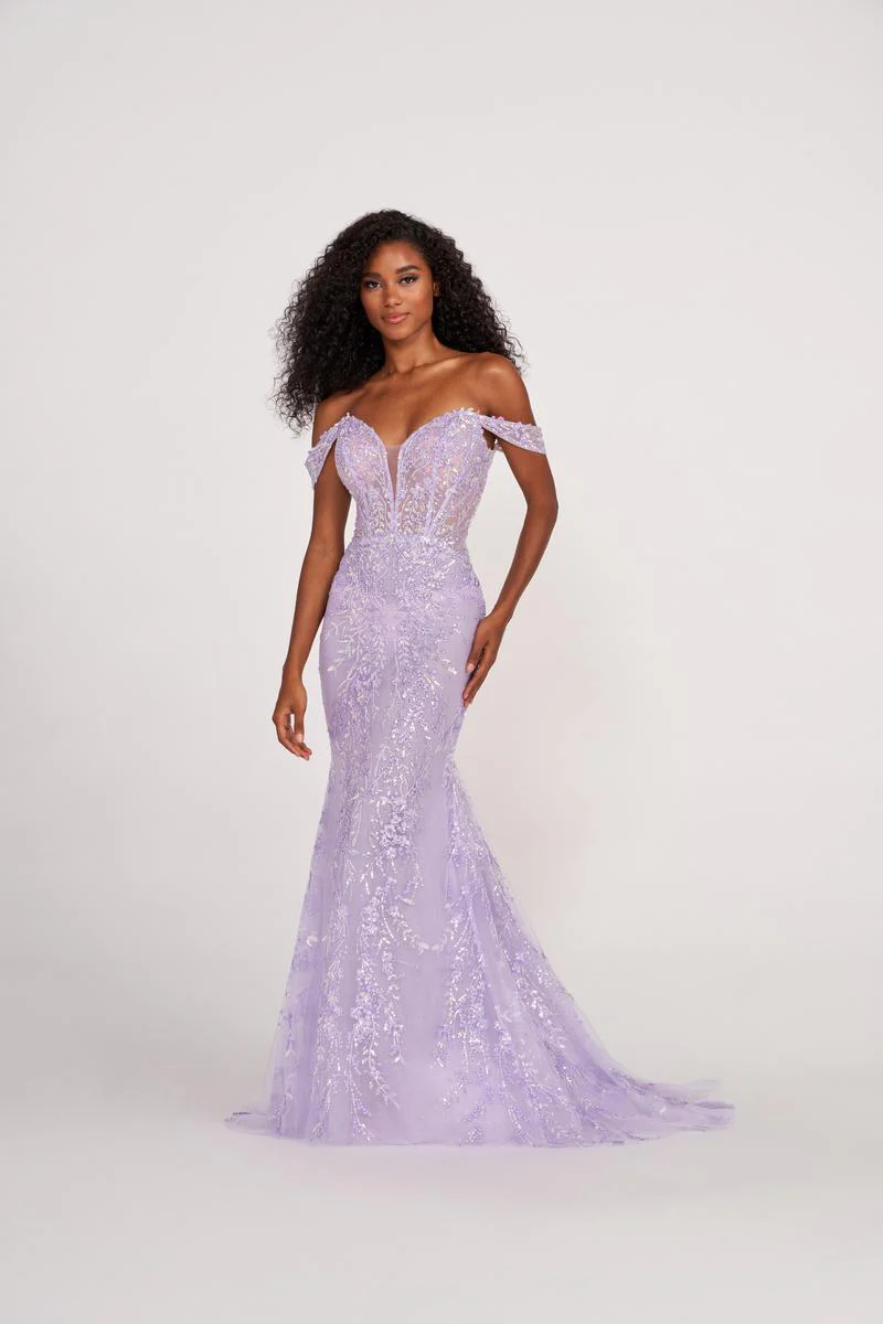 Ellie Wilde Long Off the Shoulder Prom Dress EW34007 - Image 6