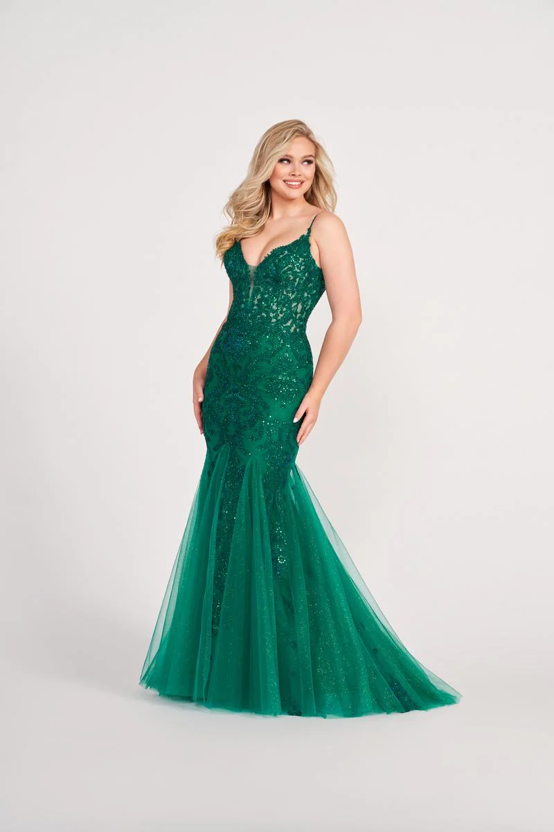 Ellie Wilde Long Fitted Lace Prom Dress EW34033 - Image 5
