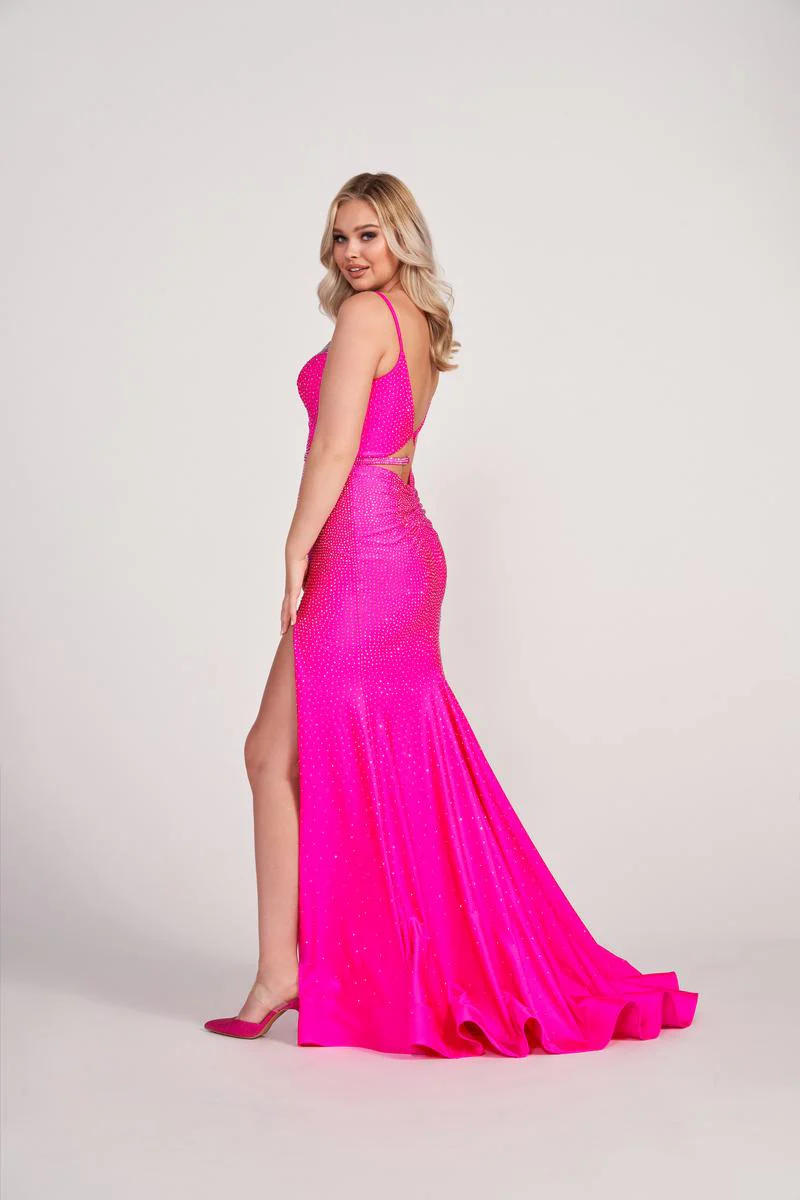 Ellie Wilde Hot Stone Slit Prom Dress EW34039 - Image 3