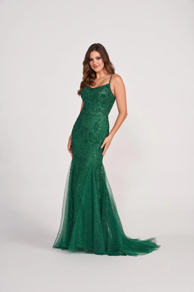 Ellie Wilde Long Fitted Beaded Prom Dress EW34045 - Image 4