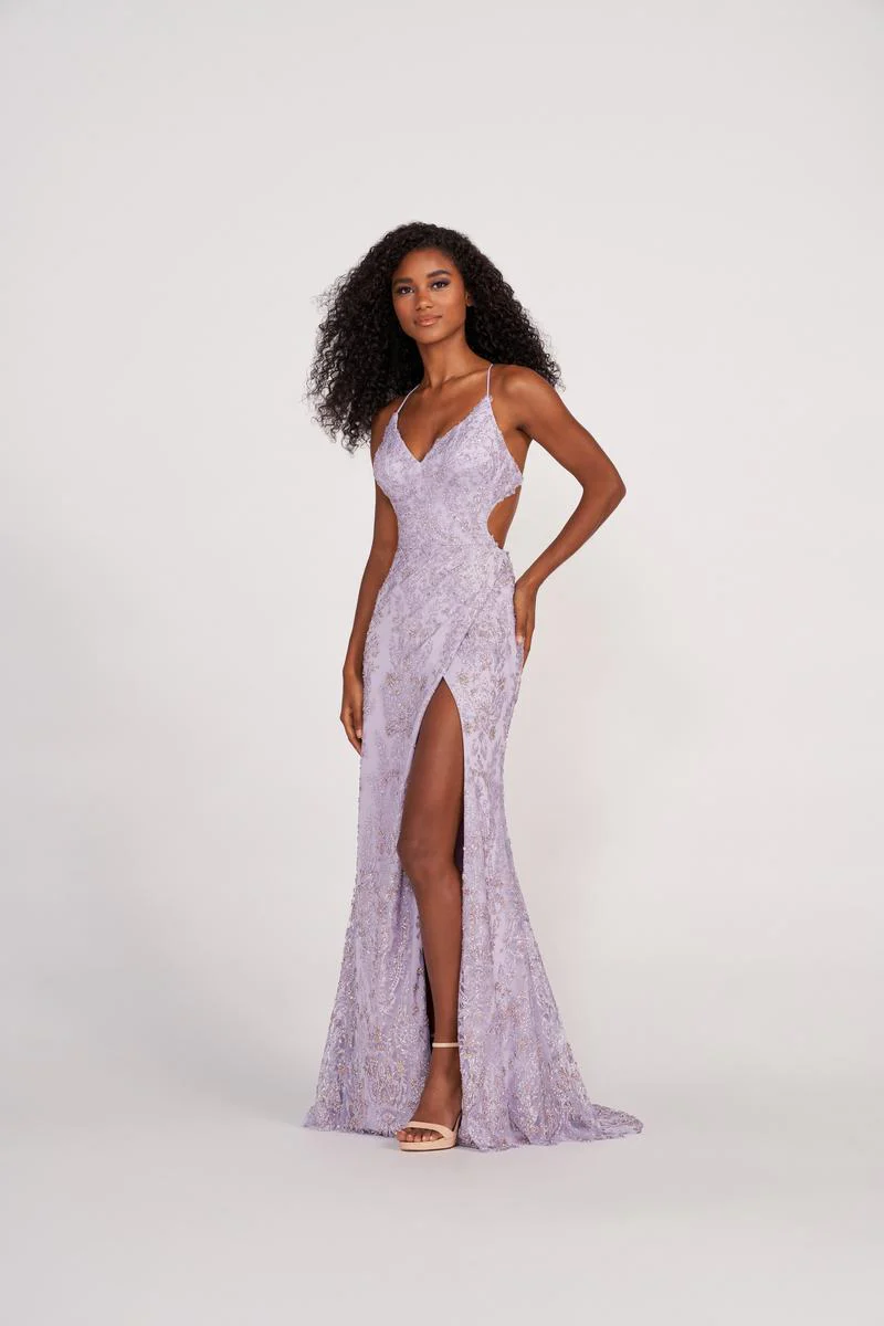 Ellie Wilde Long Lace-up Back Prom Dress EW34046 - Image 8