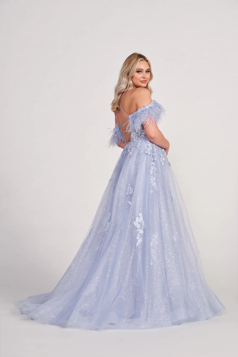 Ellie Wilde Off the Shoulder A-Line Prom Dress EW34066 - Image 3