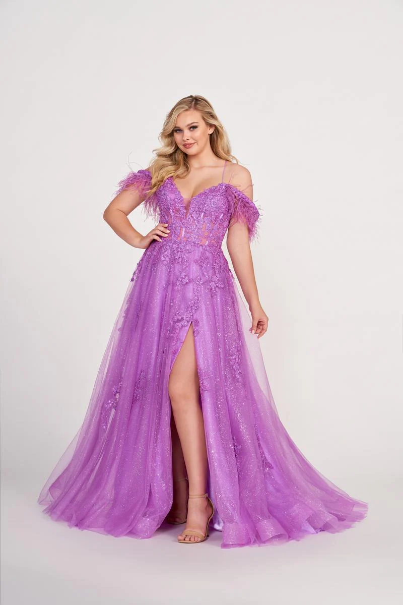 Ellie Wilde Off the Shoulder A-Line Prom Dress EW34066 - Image 4