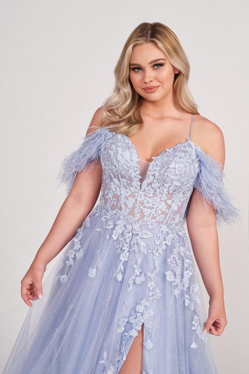 Ellie Wilde Off the Shoulder A-Line Prom Dress EW34066 - Image 7