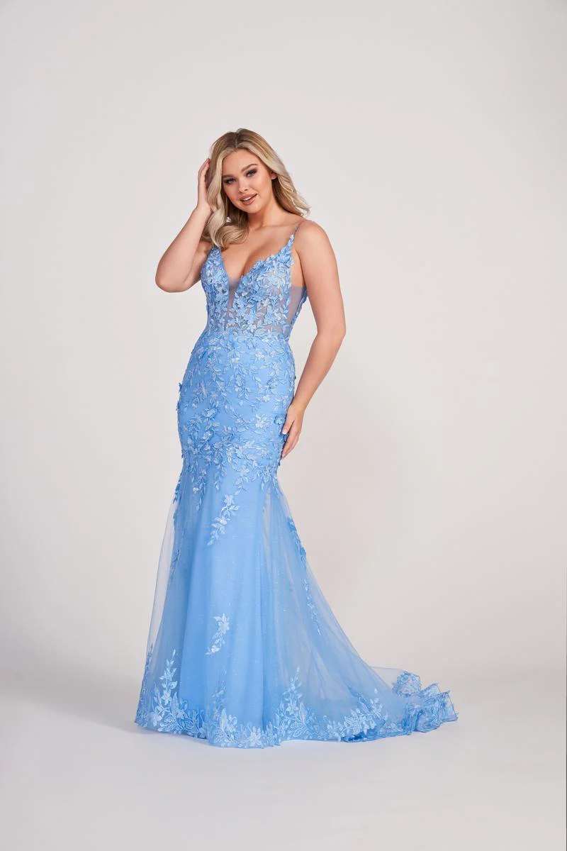Ellie Wilde Sleeveless Trumpet Prom Dress EW34067 - Image 2