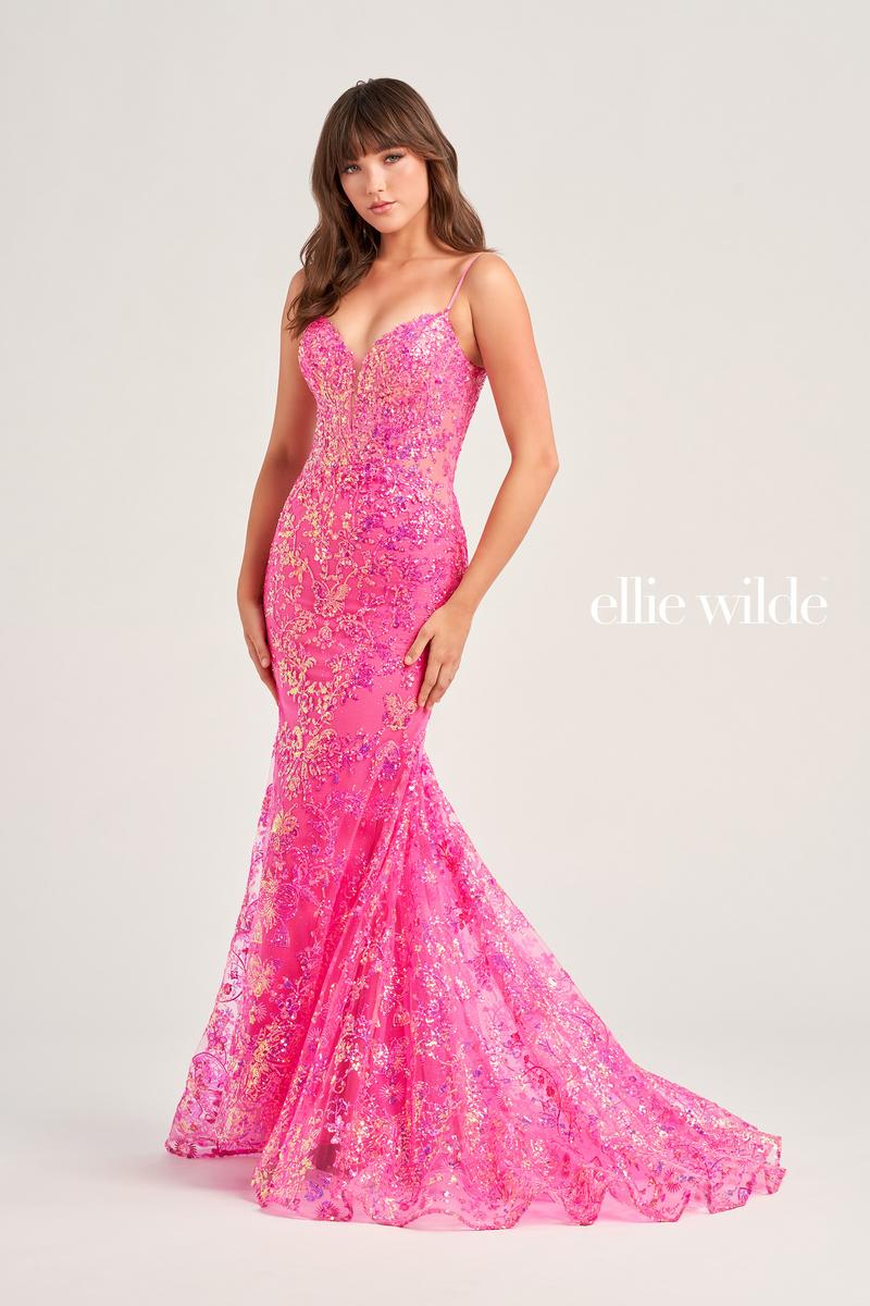Ellie Wilde Long Sequin Prom Dress EW35013 - Image 2