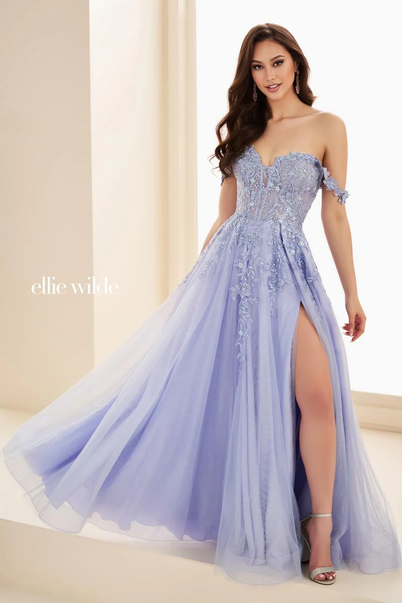 Ellie Wilde A-Line Off Shoulder Prom Dress EW35101 - Image 15